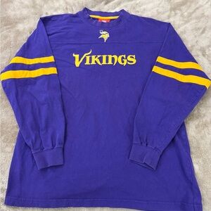 Minnesota Vikings NFL Team Apparel Large Purple Long Sleeve Shirt